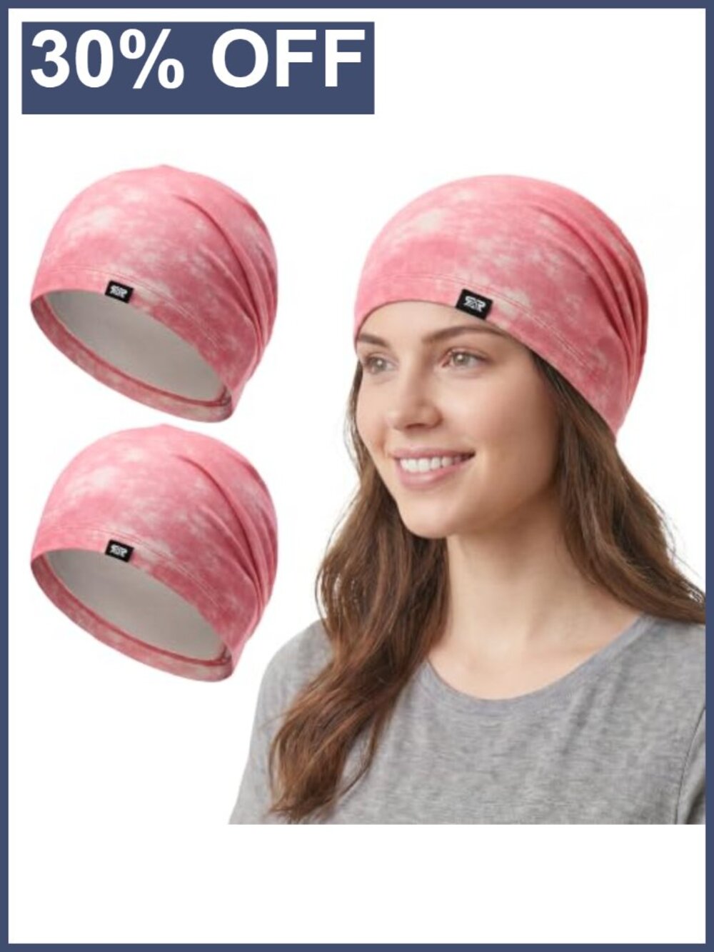 2 Pack Slouchy Beanie for Men Women, 92% Rayon 8% Spandex, Breathable,